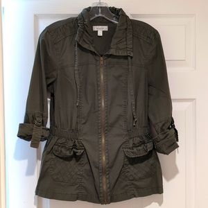 Dressbarn Bomber Style Ripstop Top Size M